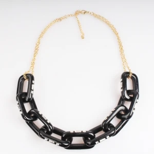 fashion jewelry resin rhinestone chain choker necklace N90458