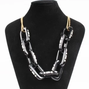 Китай fashion jewelry resin rhinestone chain choker necklace N90458 производителя