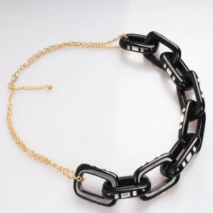 fashion jewelry resin rhinestone chain choker necklace N90458