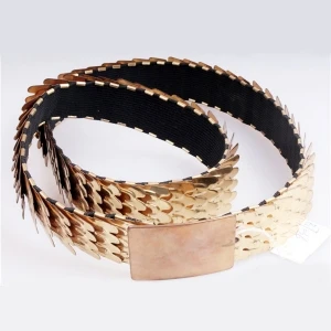 fashion men s snake skin gold metal stretch belt BT60003