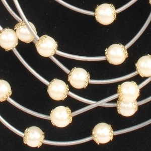 Китай fashion party multi strand metal choker pearl necklace N90097 производителя