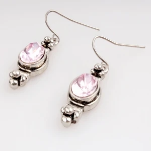 fashion pink crystal zircon piercing earrings E30015