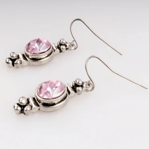 fashion pink crystal zircon piercing earrings E30015