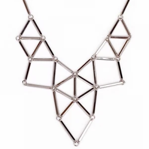 الأزياء بسيط الذهب والفضة قلادة مثلث بيان ZN010