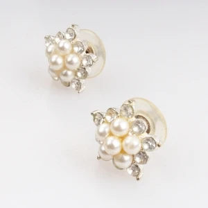 faux pearl grape star cheap gold stud earrings E30047