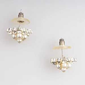 faux pearl grape star cheap gold stud earrings E30047