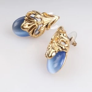 中国 gold animal shaped blue opal moonstone earrings E30057 メーカー