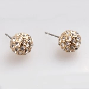 China gold ball rhinestone shamballa stud earrings E30062 Hersteller