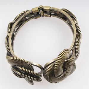 gold hand chain bridesmaid flower cuff bracelet B10153