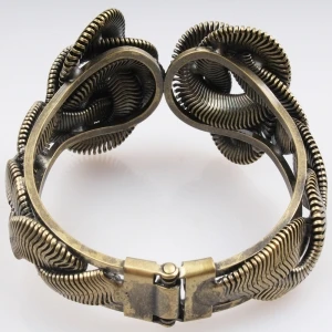 gold hand chain bridesmaid flower cuff bracelet B10153