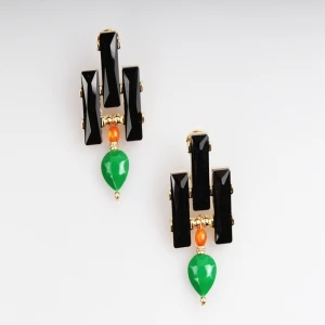 gold heart shape wholesale big stone clip on earrings E30004