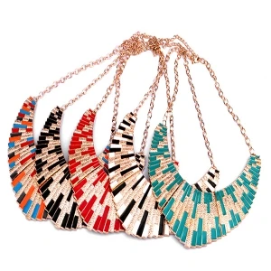 handmade ethnic tattoo choker gold statement necklace N90030