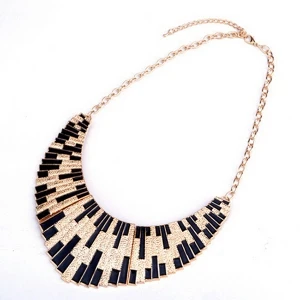 handmade ethnic tattoo choker gold statement necklace N90030