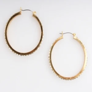ladies designs crystal avenue gold plated hoop earrings E30018