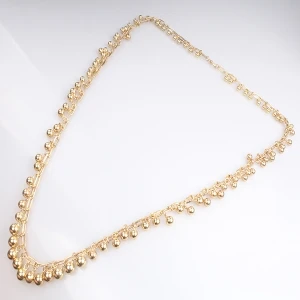 latest design beads aluminium chain gold statement necklace N90100