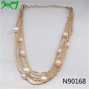 Китай слоистых ожерелье костюм пресноводных жемчужное золото шнур N90168 производителя