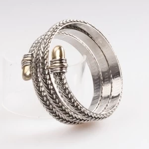 Китай layers antique silver bangle elastic braided bracelet B10089 производителя