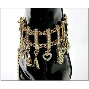 letter key turkey gold handmade crystal shoes chain TS002
