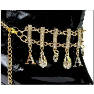 letter key turkey gold handmade crystal shoes chain TS002