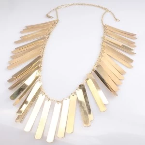 Китай long thin chain gold bar alloy statement necklace N90088 производителя