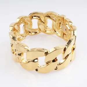 men s gold chain elastic stainless steel bracelet B10094