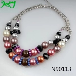 Китай multi color big chunky chinese pearl choker necklace N90113 производителя