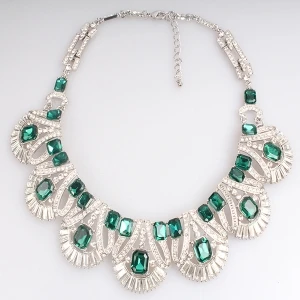 party luxury peacock crystal statement choker necklace N90052