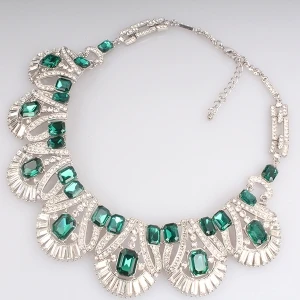 party luxury peacock crystal statement choker necklace N90052