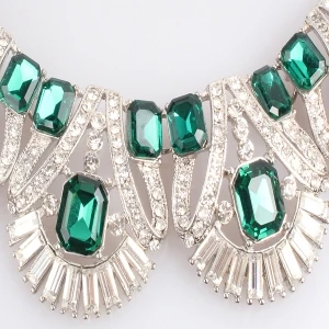 party luxury peacock crystal statement choker necklace N90052