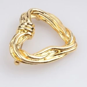 中国 plain indian jewelry safety pin gold heart kundan brooch P80005 メーカー