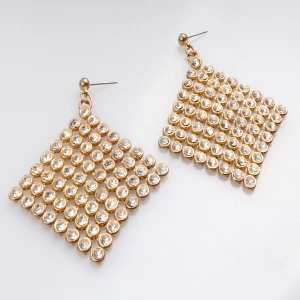 rhinestone women fashion gold hanging latest design diamond earring