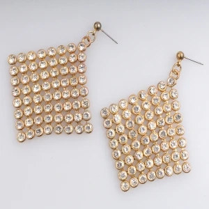 rhinestone women fashion gold hanging latest design diamond earring
