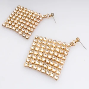 rhinestone women fashion gold hanging latest design diamond earring