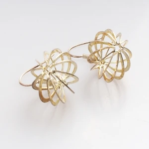 round shaped turkish gold fancy ear piercing earrings E30043