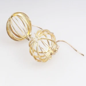 round shaped turkish gold fancy ear piercing earrings E30043