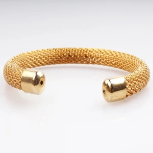 saudi gold jewelry twisted wire cuff bangle bracelet B10140