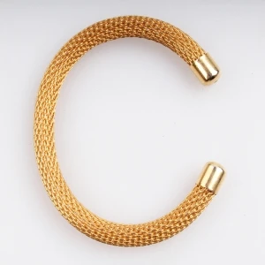 saudi gold jewelry twisted wire cuff bangle bracelet B10140