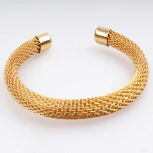 saudi gold jewelry twisted wire cuff bangle bracelet B10140