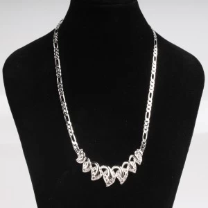 China silver broken heart rhinestone choker necklace N90469 Hersteller