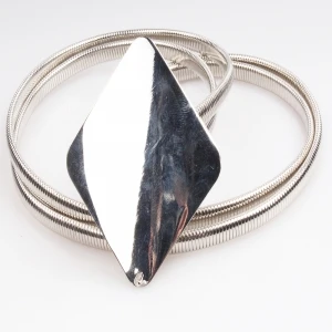 silver chain jewelry flat flex elastic waist belt BT60017