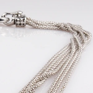 silver layers thin titanium ball chain necklace N90409