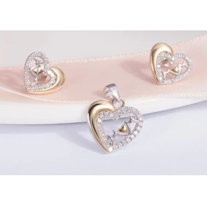 silver pendant earring necklace fashion pearl jewelry set manufacturer