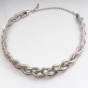 silver western braided fancy snake chain belt BT60004