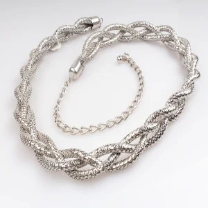 silver western braided fancy snake chain belt BT60004