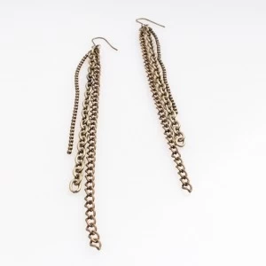 China simple design cheap china brass chains hanging earrings E30064 manufacturer