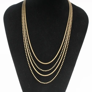 simple design layers thin ball chain costume necklace N90191