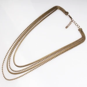 simple design layers thin ball chain costume necklace N90191