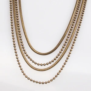 simple design layers thin ball chain costume necklace N90191