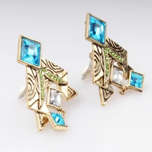 spark crystal elements egyptian clip on earrings E30038