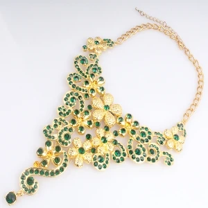 statement crystal flower vintage boutique pendant necklace N90077